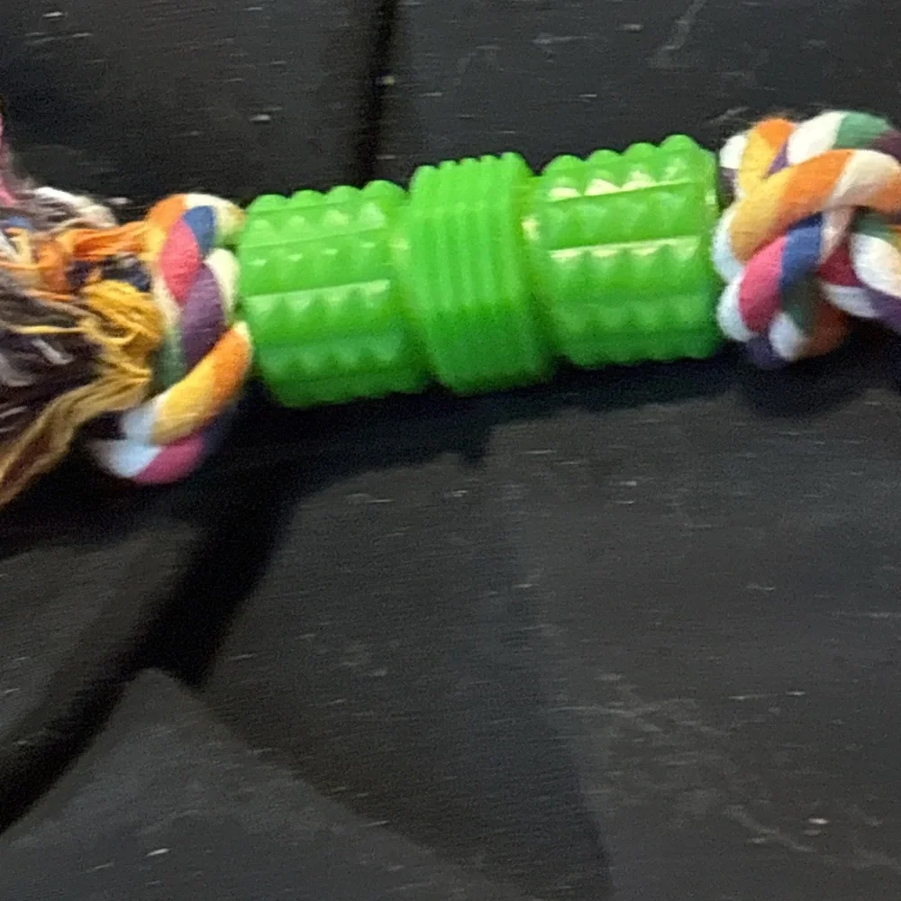 New 5 dog toys. For medium dog 3 rope 1 ready bear and 1 Hertz dura play toy